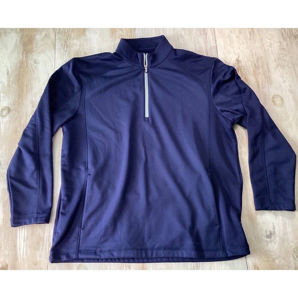 PGA Tour Golf Shirt Long‎ Sleeve 1/4 Zip Navy Blue Men's XL Performance Shirt